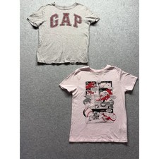 Gap Kids Cat Jack Boys T-Shirt Lot M 8-10 Gray Arch Logo Pink Dinosaur T-Rex