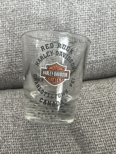 Red Rock Harley Davidson Shot Glass 2007 Charlottetown PEI Canada