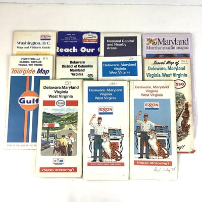 Road & Highway Maps Of Mid-Atlantic States And DC Lot Of 10 1963-1995 Esso, AAA