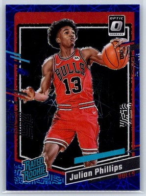 2023-24 Donruss Optic Julian Phillips #231 RC Blue Velocity Chicago Bulls