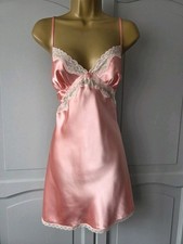 LADIES VTG PRESENCE PINK SILKY SATIN POLYESTER FULL SLIP SIZE 14
