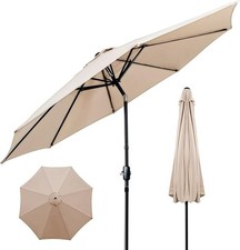 ZealWe Garden Parasol 3m Umbrella Outdoor Sun Shade with Tilt Crank Handle and 8