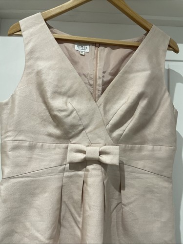 HOBBS Invitation Dress Silk Wool Pink Lined Shift Sleeveless UK 14 Occasion - Picture 8 of 16