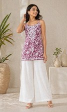 Chikankari Handwork Embroided Premium Kurtis Premium   Tariff free 