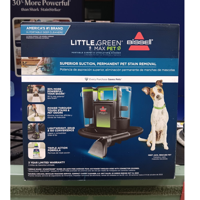 BISSELL Little Green Max Pet 3857 Portable Cleaner w/ Pet Tools & Oxy Formula