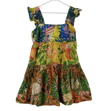 Anthropologie FARM Rio Dress Womens Medium Multicolor Tropical Floral Ruffle