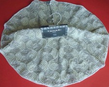 TAHARI Luxe Fully Beaded TABLETOP TREE SKIRT Pearl Silver Winter Decor 24"