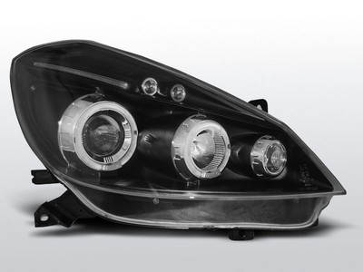 Faruri pentru für Renault CLIO 3 III 05-09 negru Angel Eyes TUNING DE LPRE28EL X