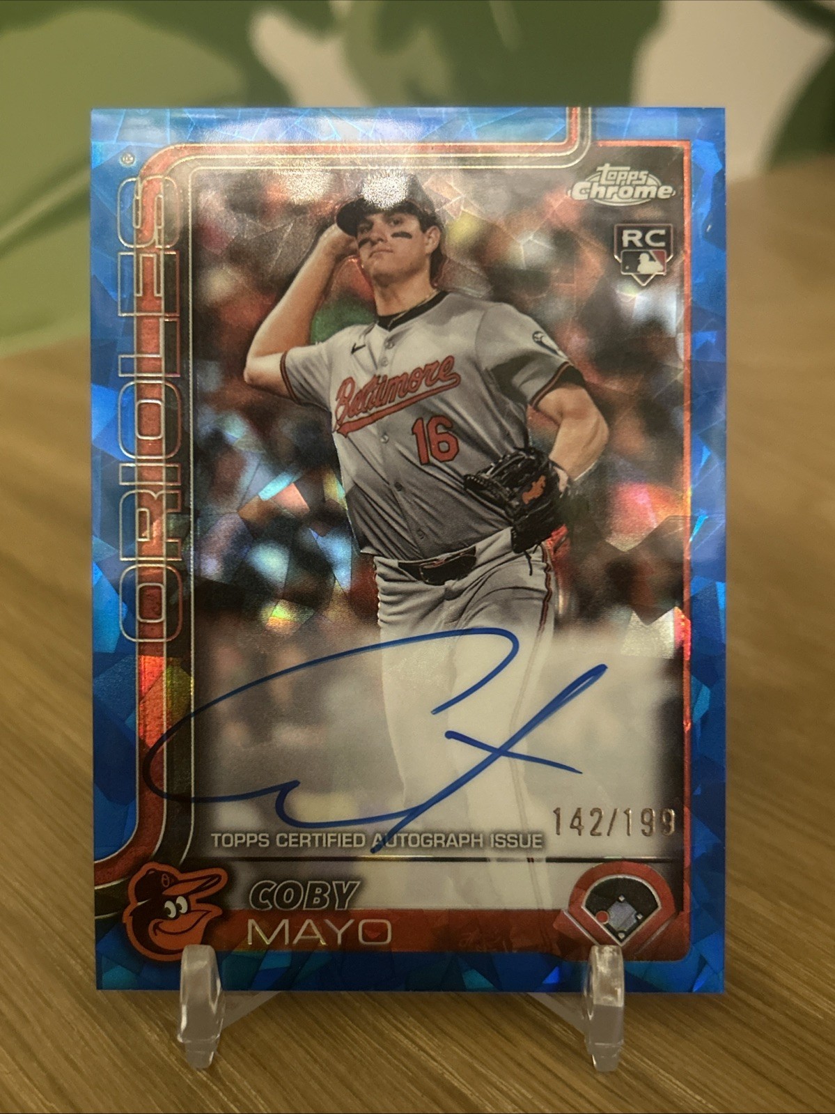 2025 Topps Chrome Sapphire Coby Mayo Rookie On-Card Auto #RA-CMA RC #/199