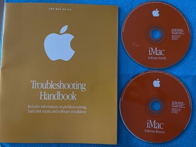 Apple iMac G3 Mac OS 8.6 Restore Install CD Set v1.1 1999+Troubleshooting Handbo
