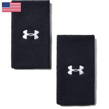 Under Armour Unisex-Adult 6-Inch Performance Wristband 2-Pack Black 001/White