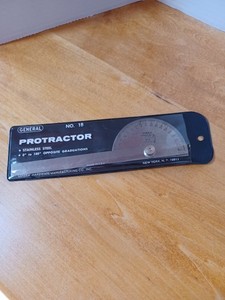 Vintage General Tools  Protractor No. 18 With Case Made In in USA Precision