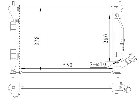 NRF-OE 59292 Radiator, engine cooling for HYUNDAI