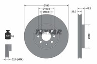 2X Textar 92124603 Bremsscheibe FüR Opel Vauxhall Chevrolet Holden
