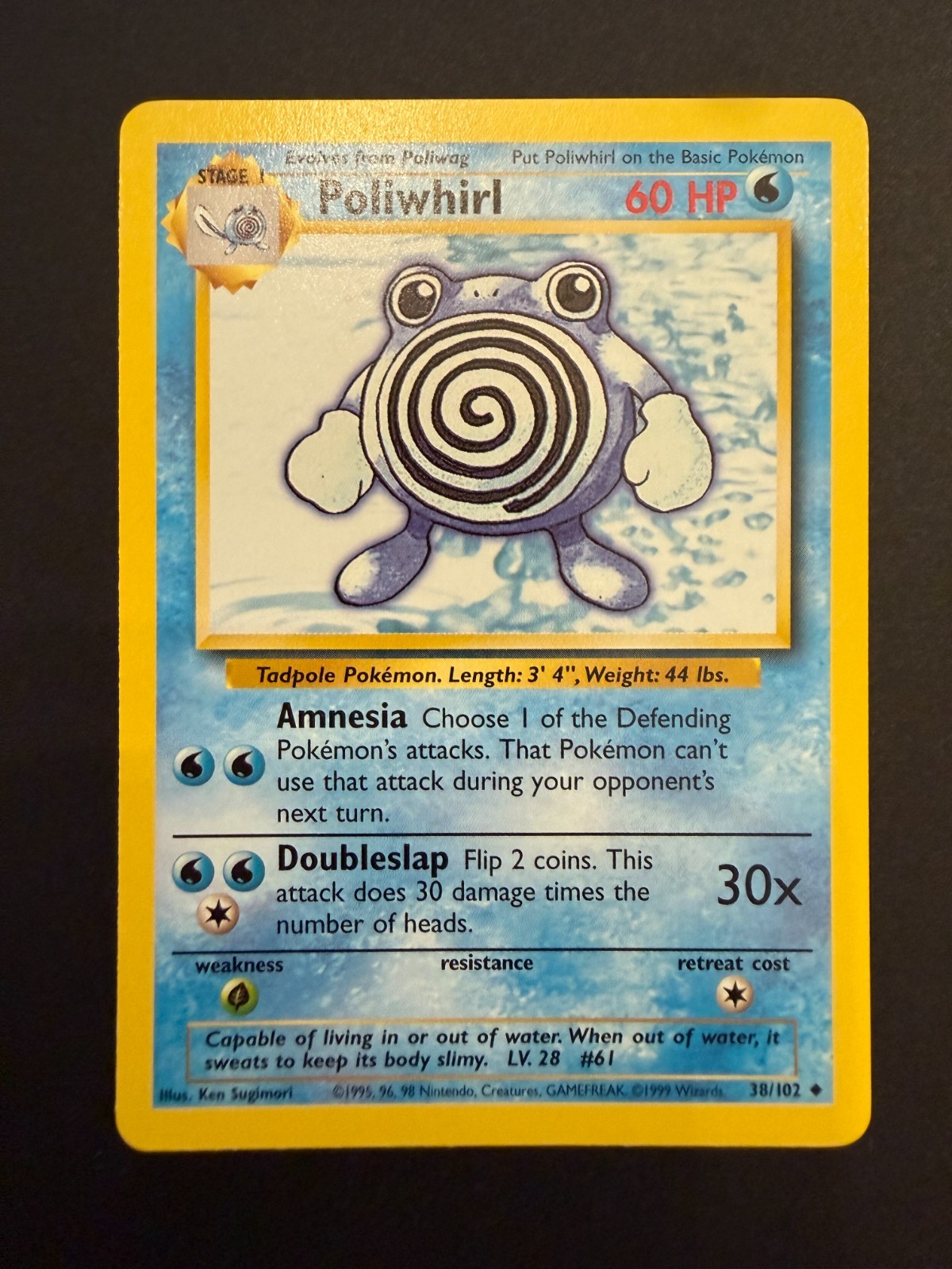 Pokémon TCG Poliwhirl Base 38/102 Regular LP!