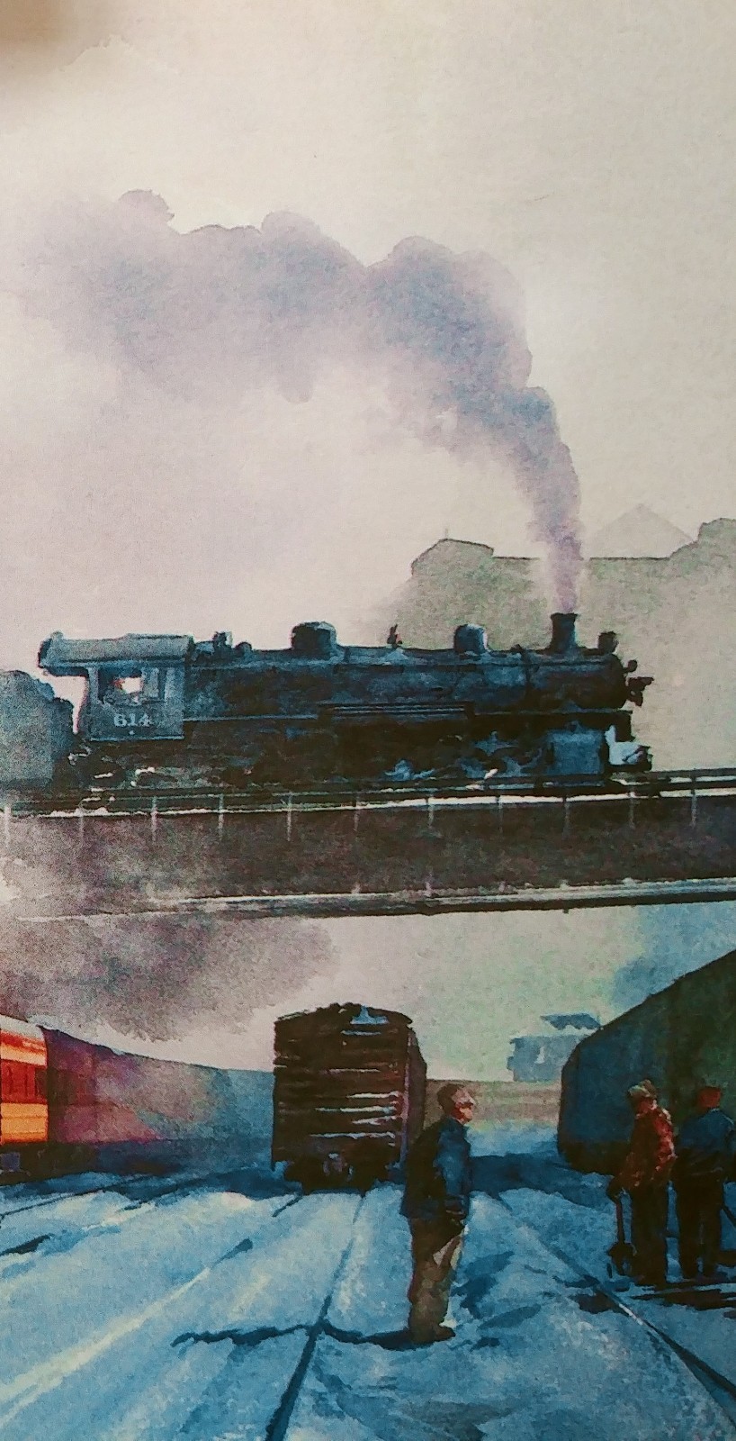 "Hiawatha, Chicago Trains", (3) Leanin' Tree Christmas Cards, With (3) Envelopes