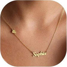 Custom Name Necklace for Women 18K Gold Plated Personalized Name Necklace