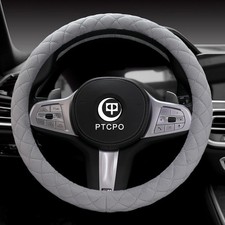 Soft Car Steering Wheel Cover Sedan, SUV Gray Standard Size 14 1/2-15 37-38cm 
