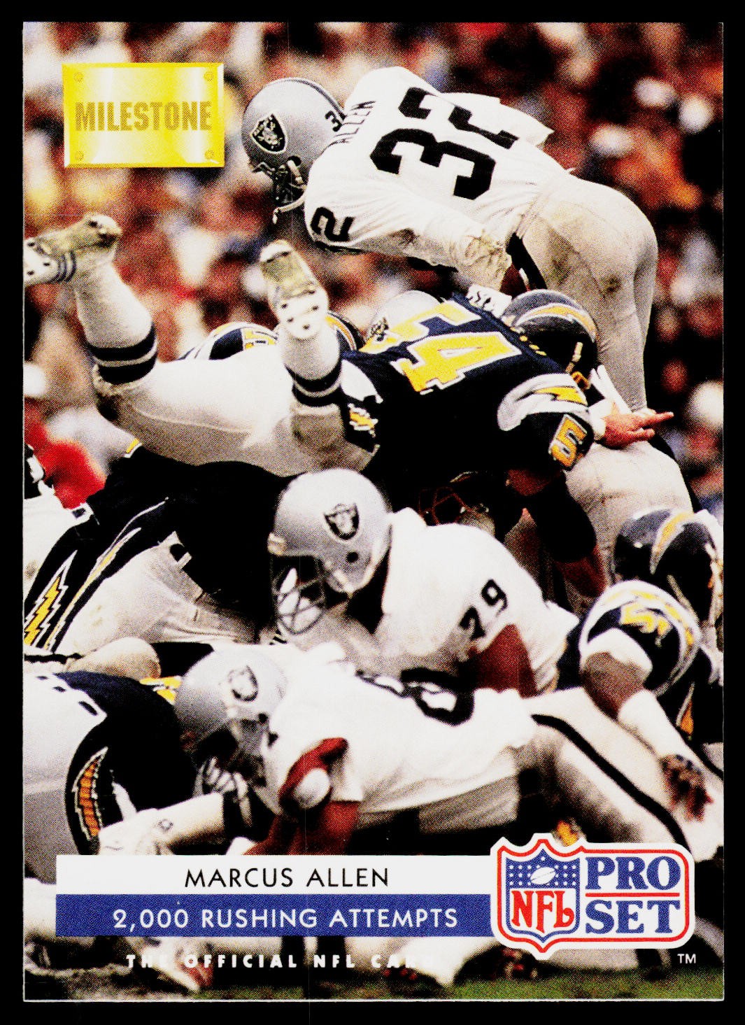 Marcus Allen, 1992 Pro Set, #27, Los Angeles Raiders,