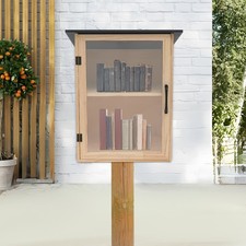 Outdoor Library Box with Shelf and Waterproof Roof for Schools Sharing Books new