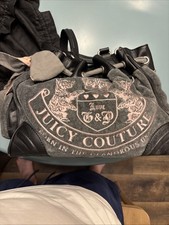 juicy couture pink gray black suade hand bag ...
