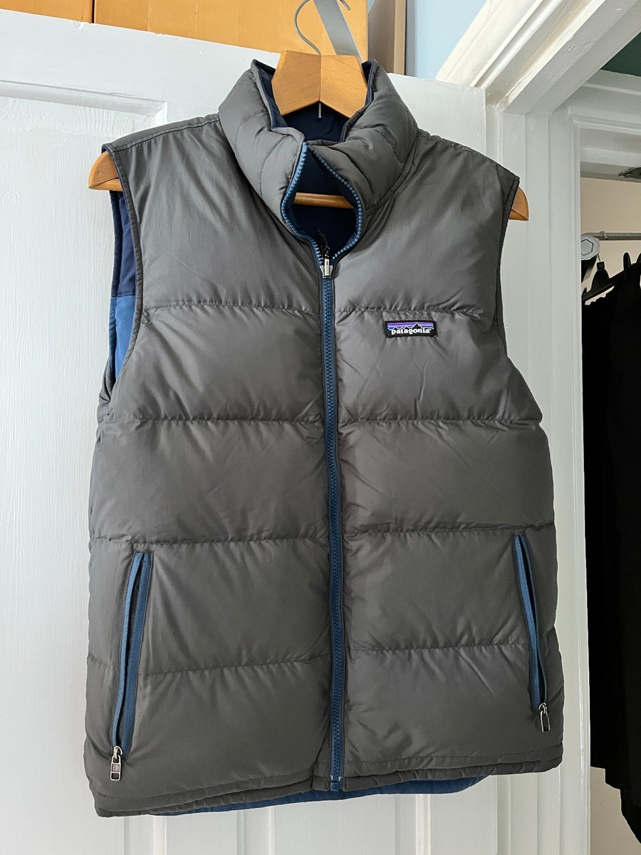Men's reversible Patagonia Bivy Down Vest (gilet) blue/grey (S