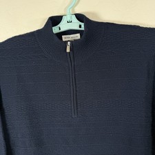 Peter Millar Sweater Mens Large Blue Crescent...