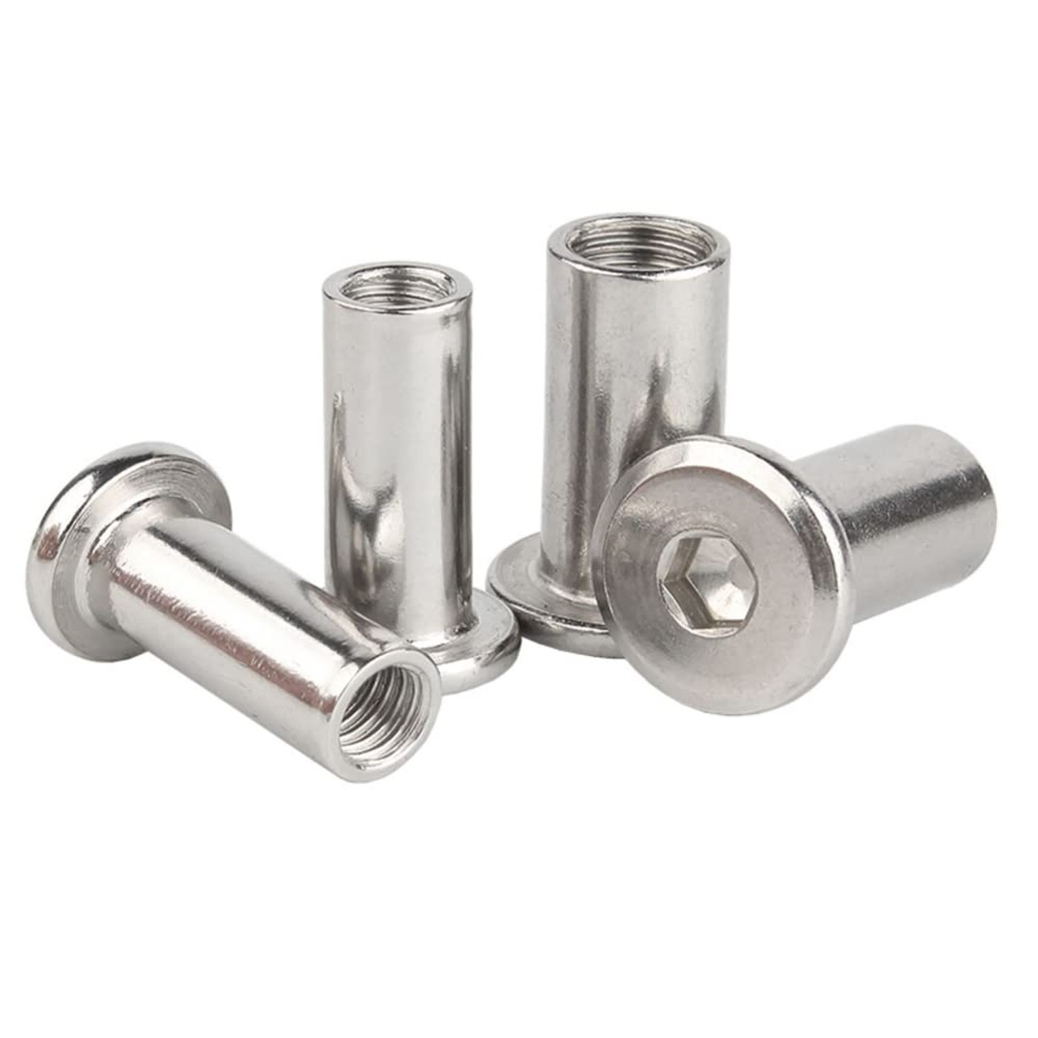 5 Pcs M5 x 10mm Hex Socket Screw Rivet Insert Nut 304 Stainless Steel ...