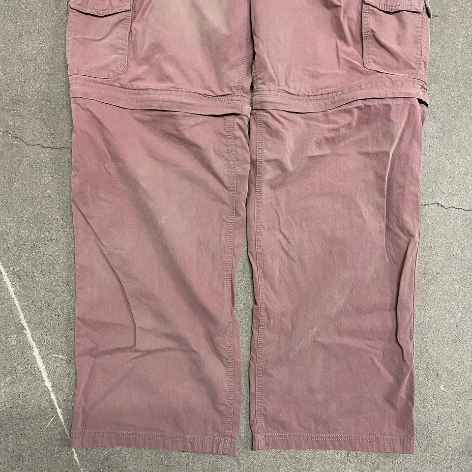 Vintage BC Clothing Cargo Pants Mens 2XL Pink Faded Convertible 90s Y2K - Image 3 of 4