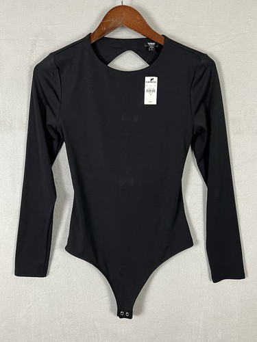 Express Body Oberteil Damen M Schwarz Bodykontur Offener Rücken Stretch Elasthan Neu