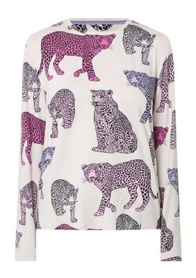 Chelsea Peers superweicher Pyjama Oberteil ONLY Dschungel Leopard Multi Print Gr. L 14