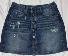 G-Star Arc BTN A-Line Blue Denim Skirt W31 L16