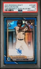 2024 BOWMAN DRAFT CHROME PROSPECT AUTOS BLUE REFRACTOR BRAYLON PAYNE 8/150 PSA 9