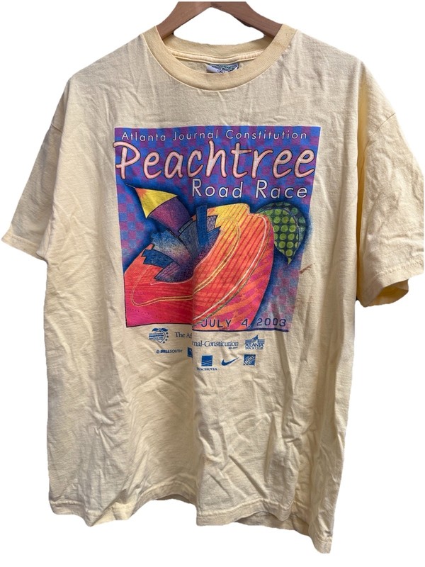 Men’s 2003 Peachtree Road Race Atlanta Event T-Shirt XL, Yellow