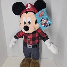 New Gemmy Disney Mickey Mouse Christmas Flannel Holiday Greeters 22 inch