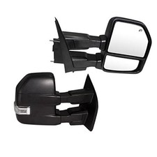 Pair Towing Mirrors Compatible with 2015-2020 Ford F150 Pickup Truck Black