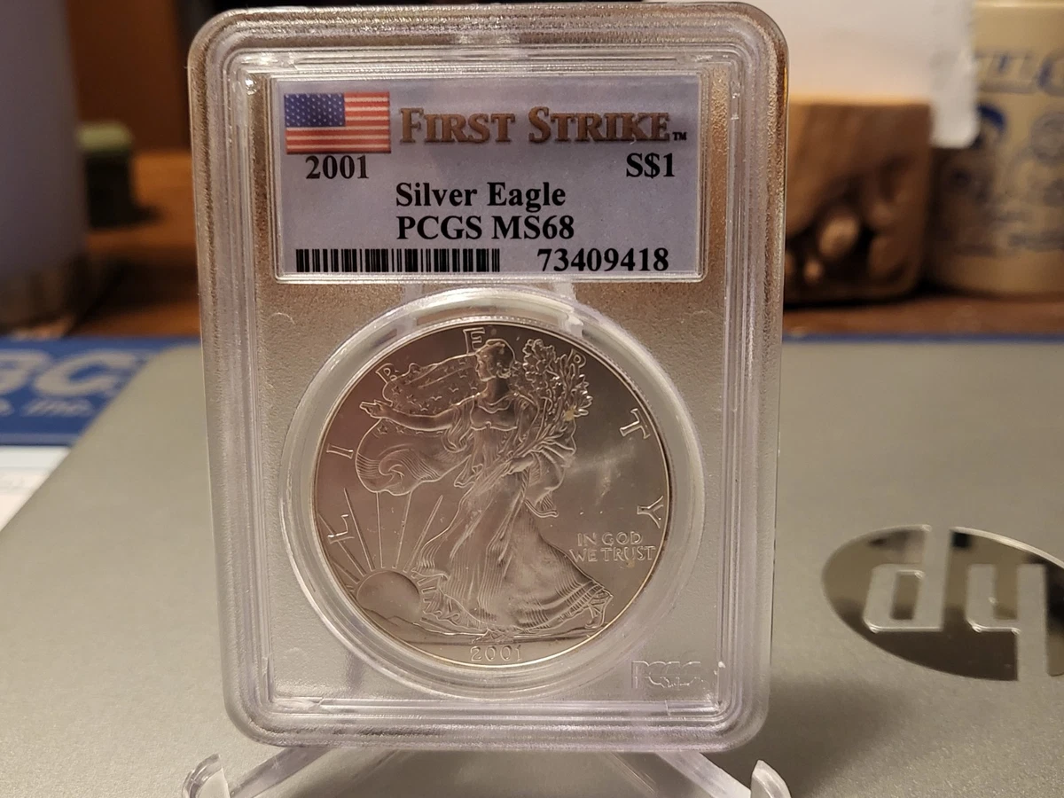 K*様 2001年 アメリカンシルバーイーグル MS69 鑑定済み 25+ American Eagle MS 69 Graded 2001 Silver Bullion Coins for sale