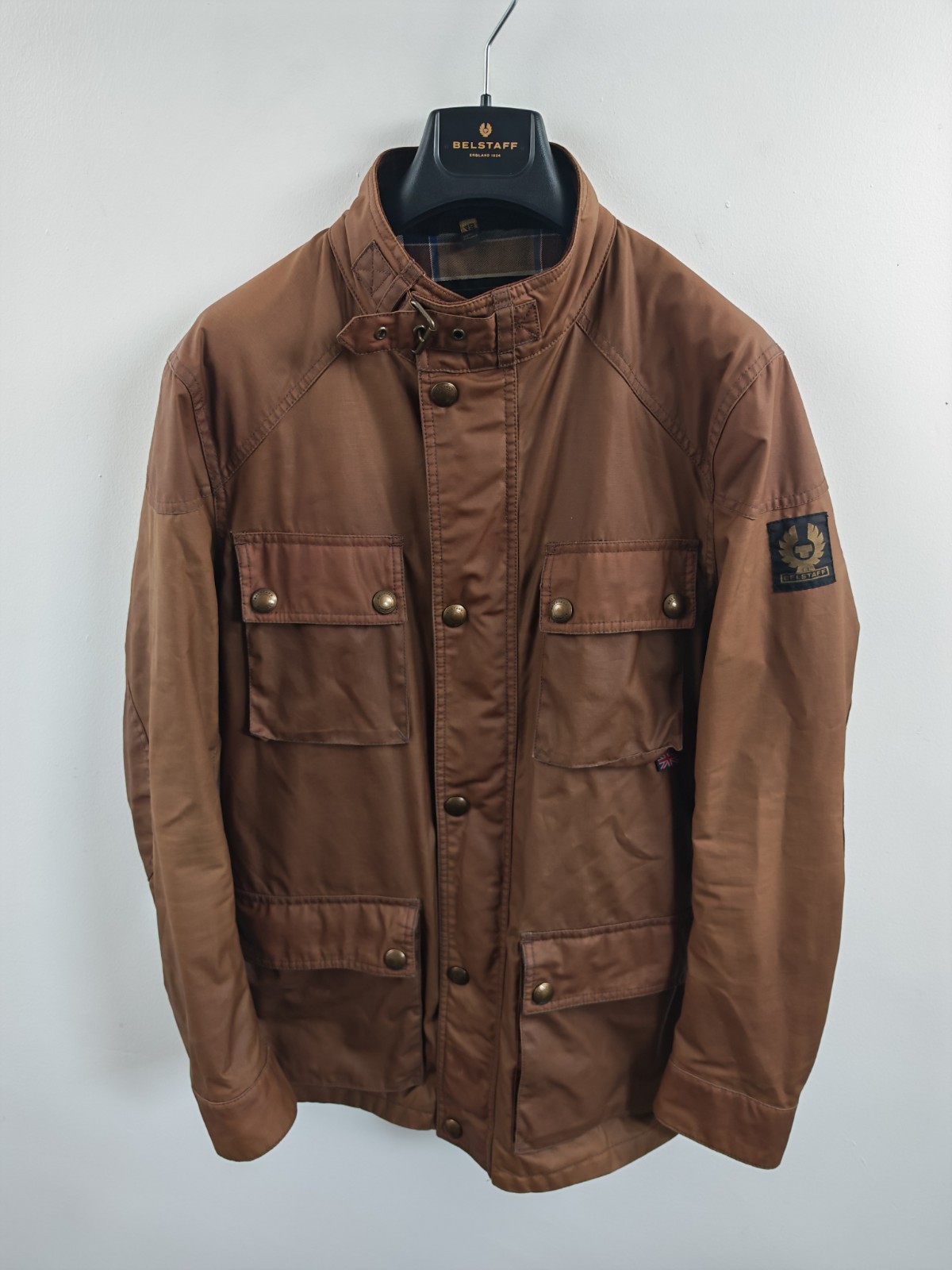 Belstaff Roadmaster Waxed Cotton Jacket Mens Brown Size IT 48 M Biker Motorcycle image 2