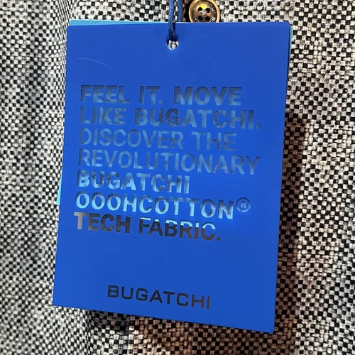 Bugatchi Shirt Mens XXL Gray Cement 8 Way Stretch OoohCotton Tech Geometric - Picture 4 of 10