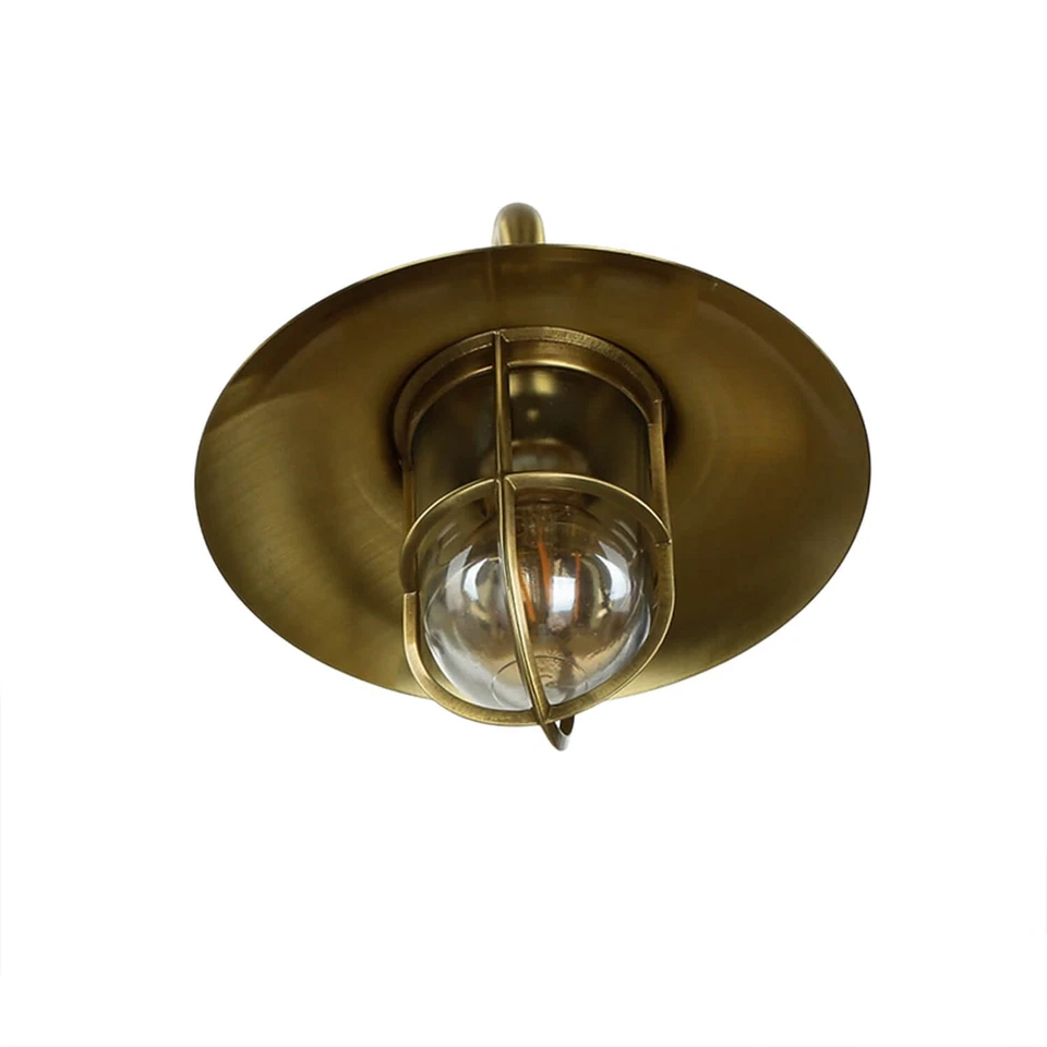 Stilvolle Wandleuchte aus Messing Glas maritimes Design IP43 rostfrei Hof Lampe - Bild 3 von 4