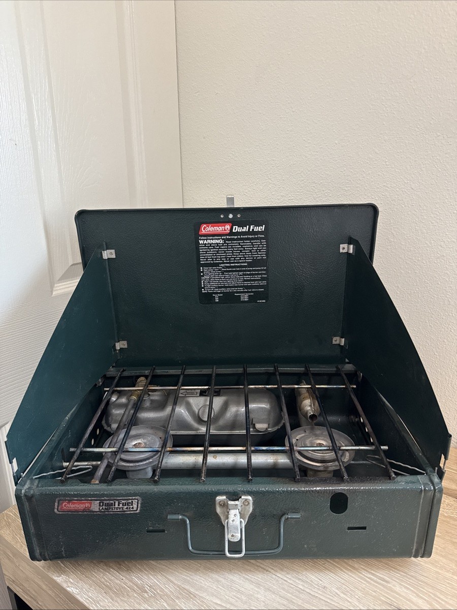 Colema campstove 424 dual fuel コールマン Coleman unleaded two-burner stove review - Rafiki on Tour