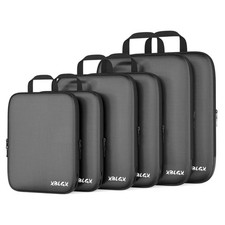 6 Set Compression Packing Cubes for Travel Suitcases Carry On Luggage Organizer