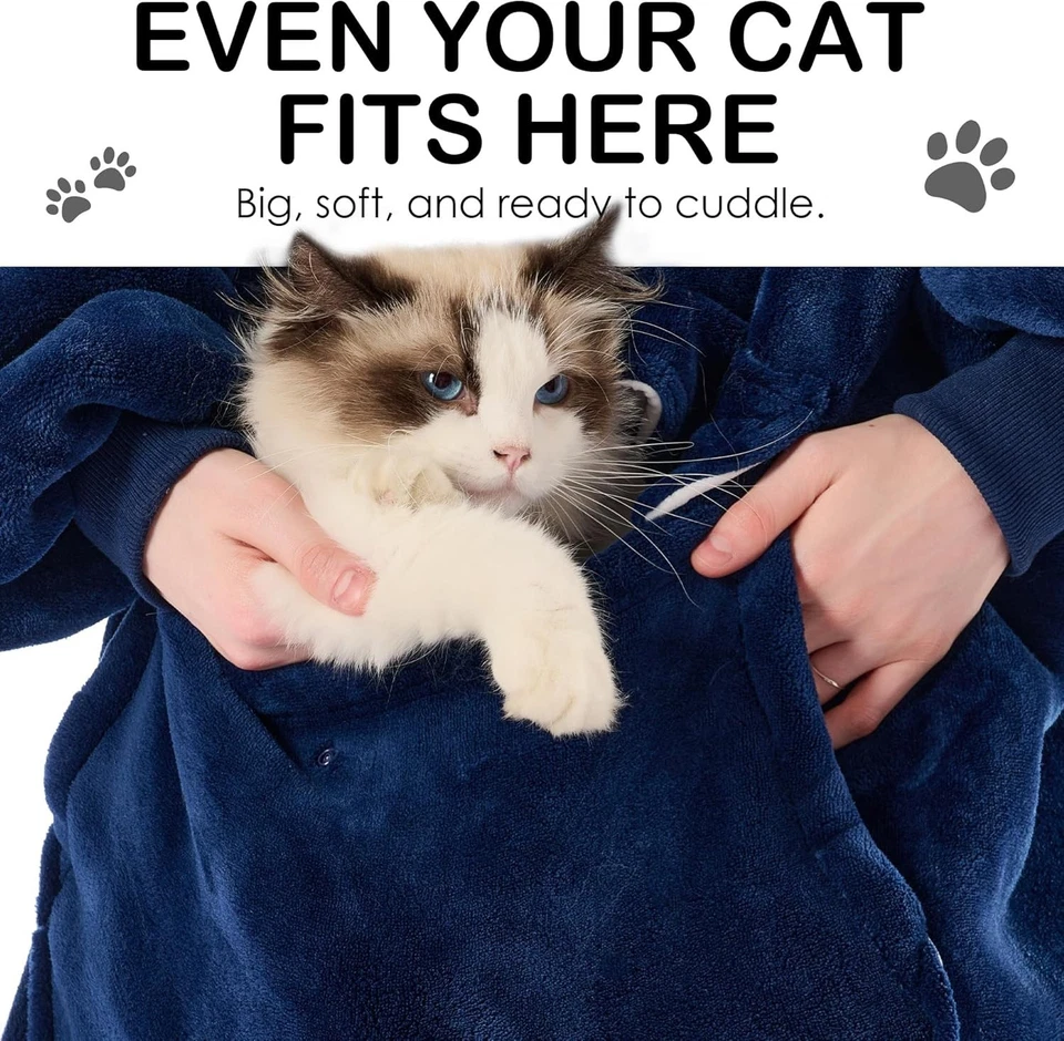 Cozy Wearable Blanket Hoodie with Giant Pocket - Image 4 of 4