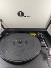 1 by ONE Suitcase Turntable System 1byOne BS008 Vinyl to USB, Bluetooth, Spkrs