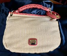 Jimmy Choo Straw and Leather Handbag Tote Bag Orange And Tan