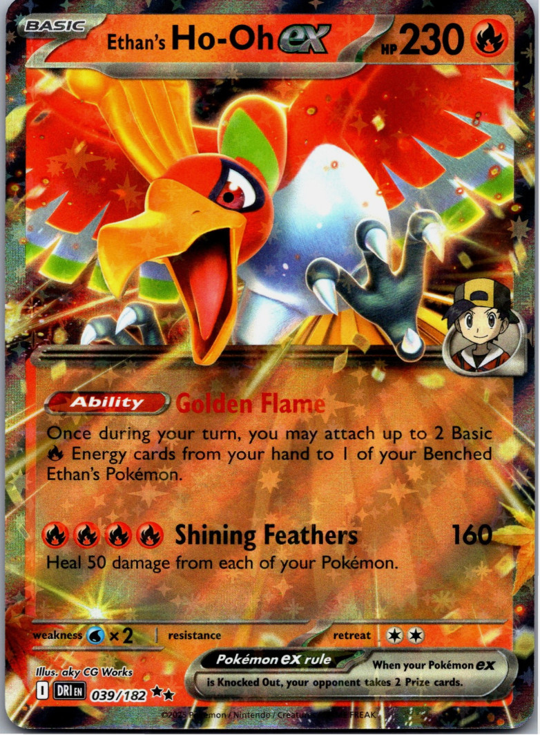 Pokemon SV10: Destined Rivals Card 39/182 Ethan's Ho-Oh ex Double Rare - NM