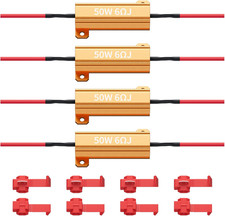 4Pcs 50W 6Ohm Load Resistors for LED Turn Signals - Led Load Resistor Kit, Fix L
