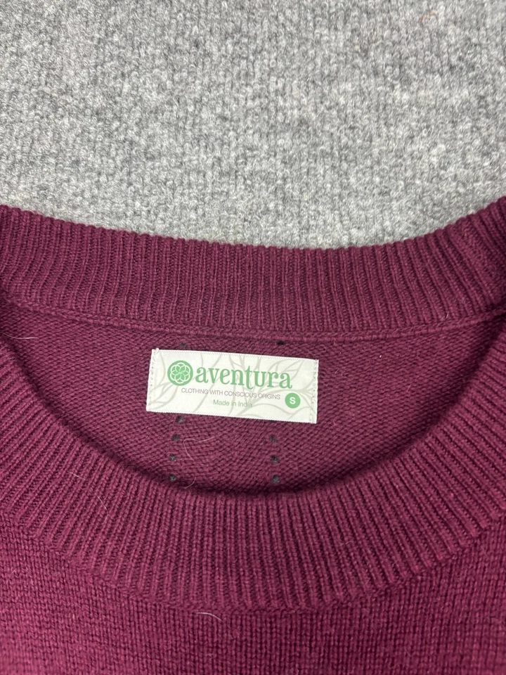 Vestido suéter feminino Aventura pequeno borgonha manga longa bainha jacquard gola redonda - Imagem 2 de 4