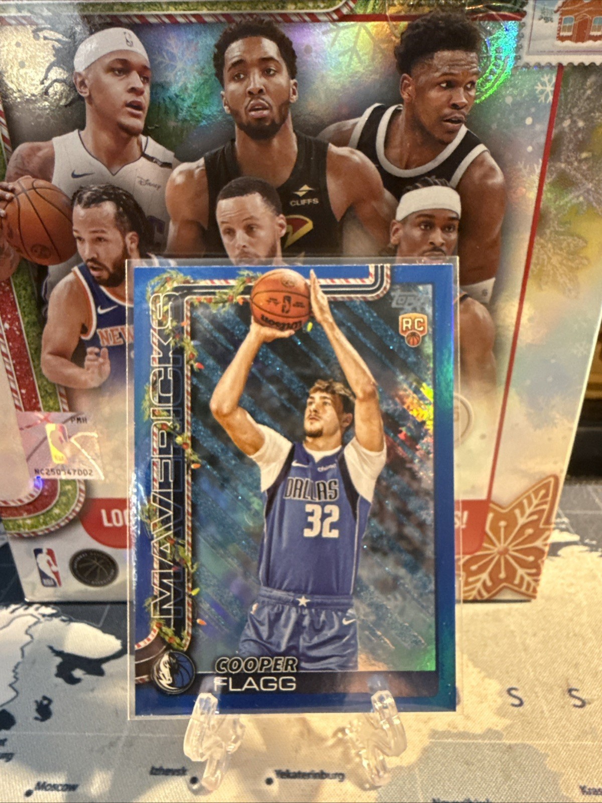 2025-26 Topps Holiday - Cooper Flagg #H161 Holiday Metallic Blue Glitter (RC)