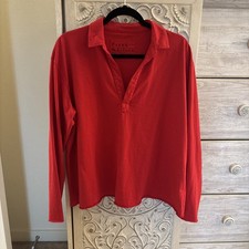 NEW, Frank  Eileen Patrick Popover Henley Red L T3624